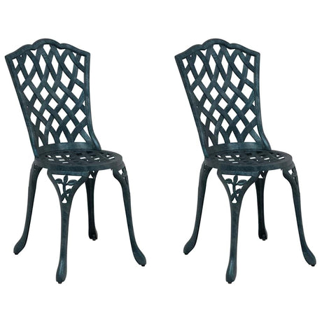 Garden Chair 2 pcs Green 55 x 56.5 x 91cm Aluminium