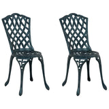 Garden Chair 2 pcs Green 55 x 56.5 x 91cm Aluminium