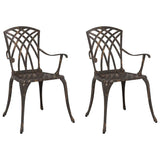 Garden Chair 2 pcs Bronze 55 x 56.5 x 91cm Aluminium
