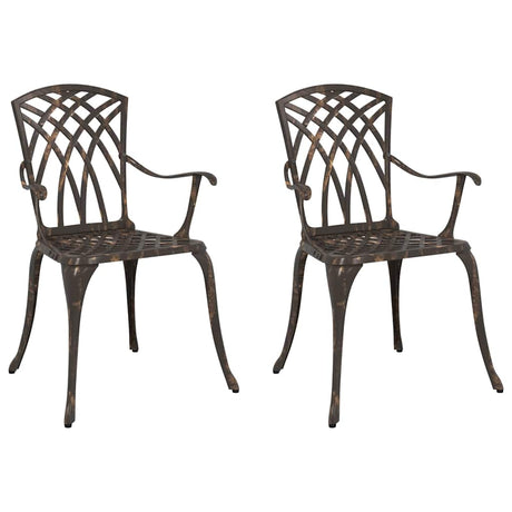 Garden Chair 2 pcs Bronze 55 x 56.5 x 91cm Aluminium