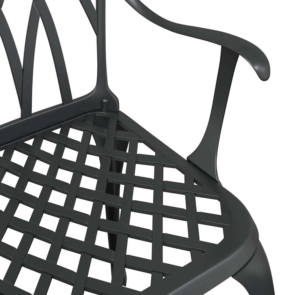 Garden Chair 2 pcs Black 55 x 56.5 x 91cm Aluminium