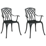 Garden Chair 2 pcs Black 55 x 56.5 x 91cm Aluminium