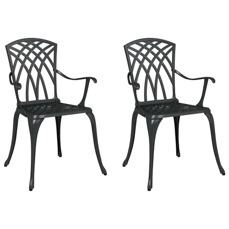 Garden Chair 2 pcs Black 55 x 56.5 x 91cm Aluminium