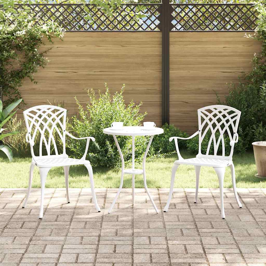 Garden Chair 2 pcs White 55 x 56.5 x 91cm Aluminium
