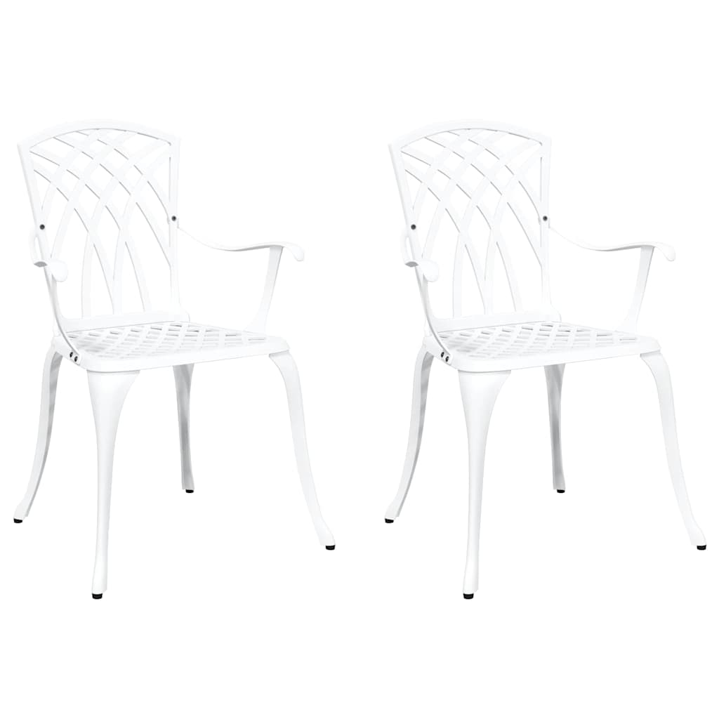 Garden Chair 2 pcs White 55 x 56.5 x 91cm Aluminium