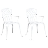 Garden Chair 2 pcs White 55 x 56.5 x 91cm Aluminium