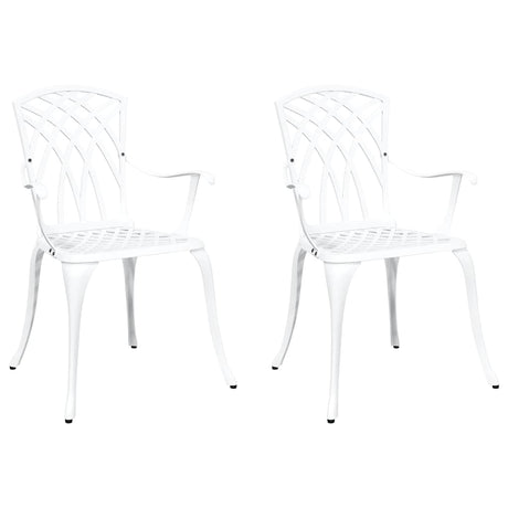 Garden Chair 2 pcs White 55 x 56.5 x 91cm Aluminium