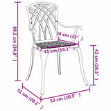 Garden Chair 2 pcs White 55 x 56.5 x 91cm Aluminium