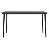 5 Piece Garden Dining Set Black Poly Rattan Glass
