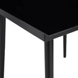5 Piece Garden Dining Set Black Poly Rattan Glass