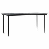 5 Piece Garden Dining Set Black Poly Rattan Glass
