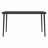 5 Piece Garden Dining Set Black Poly Rattan Glass