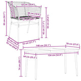 5 Piece Garden Dining Set Brown Poly Rattan Glass