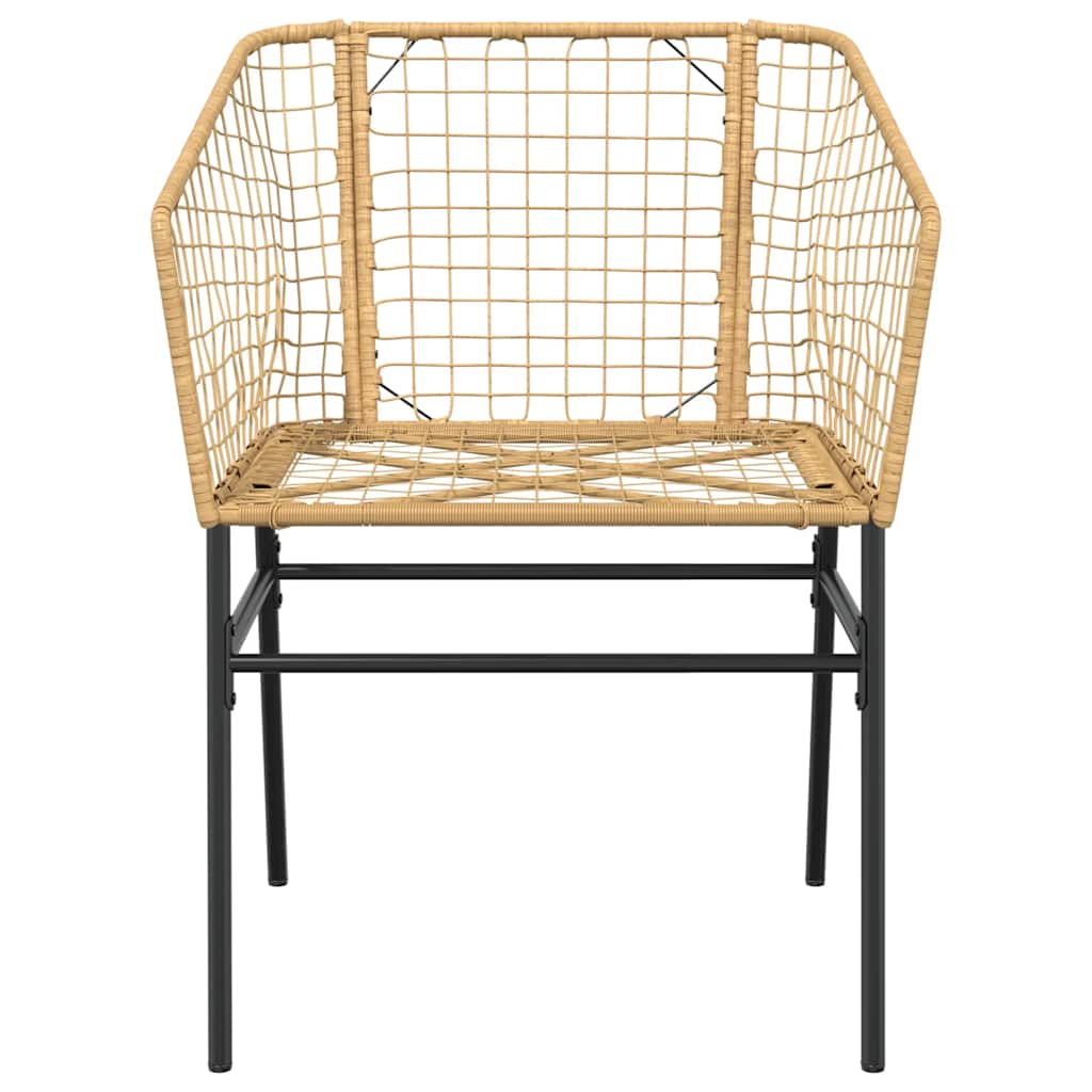 9 Piece Garden Dining Set Brown Poly Rattan Glass