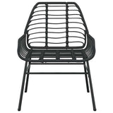 3 Piece Garden Dining Set Black Poly Rattan Glass