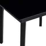 3 Piece Garden Dining Set Black Poly Rattan Glass