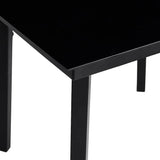 3 Piece Garden Dining Set Black Poly Rattan Glass