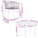 5 Piece Garden Dining Set Brown Poly Rattan Glass