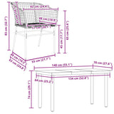 5 Piece Garden Dining Set Brown Poly Rattan Glass