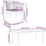 7 Piece Garden Dining Set Brown Poly Rattan Glass