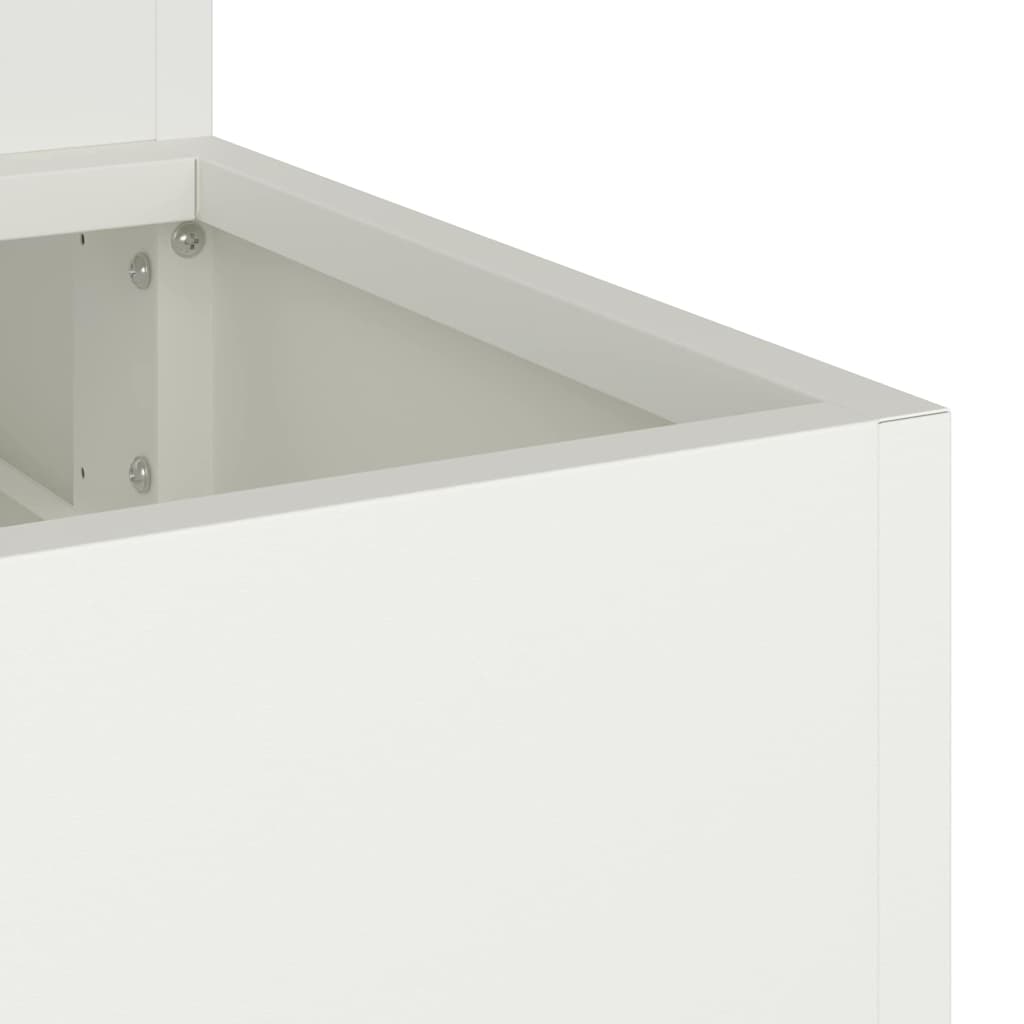 Garden Planter White 90 x 90 x 35 cm Steel