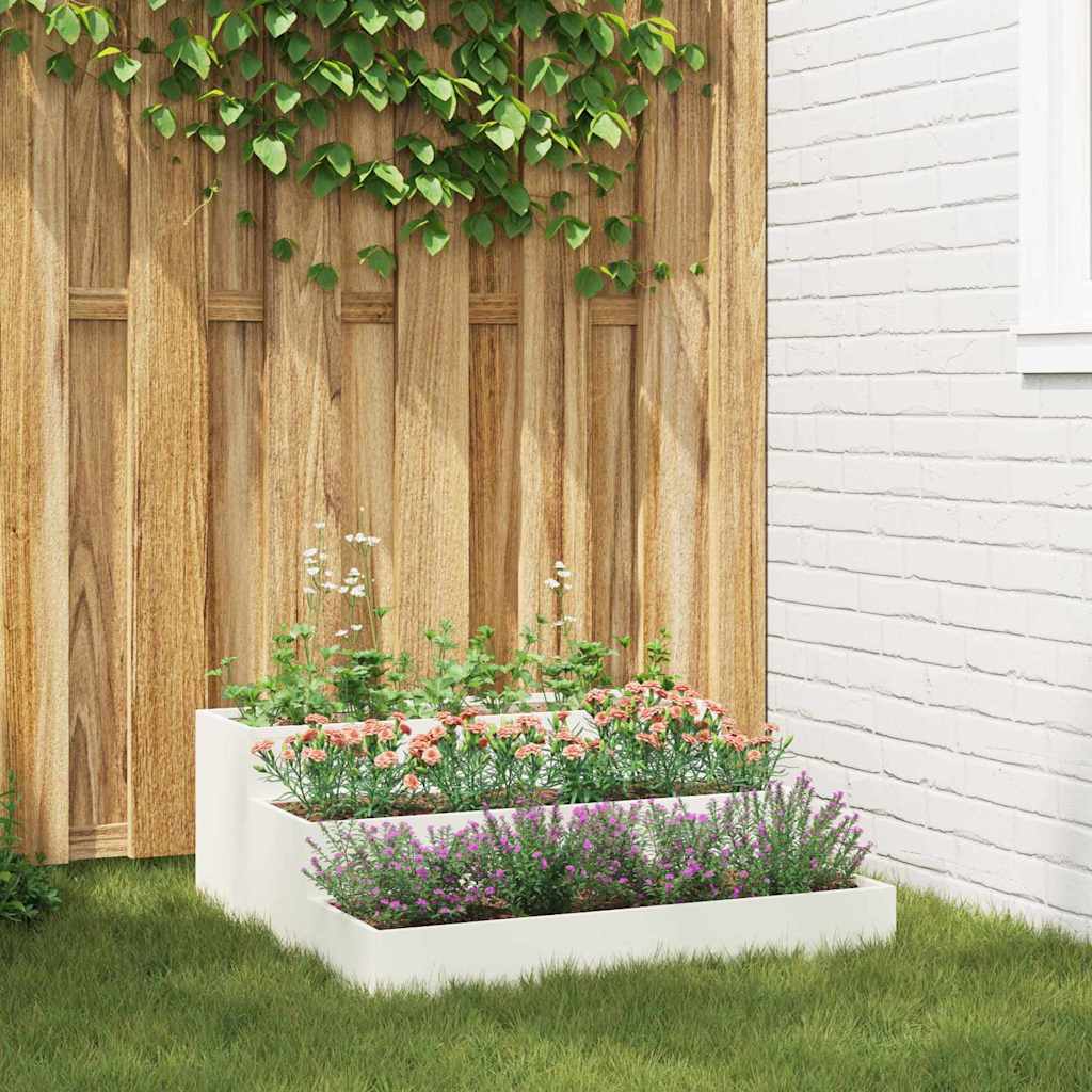 Garden Planter White 90 x 90 x 35 cm Steel