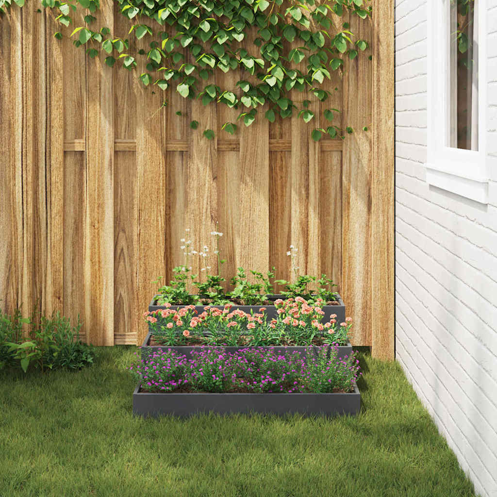 Garden Planter Anthracite 90 x 90 x 35 cm Steel