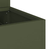 Garden Planter Olive green 90 x 90 x 35 cm Steel