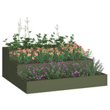 Garden Planter Olive green 90 x 90 x 35 cm Steel