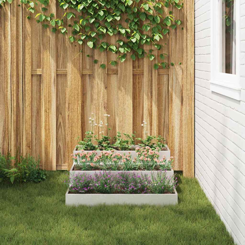 Garden Planter Silver 90 x 90 x 35 cm Stainless steel