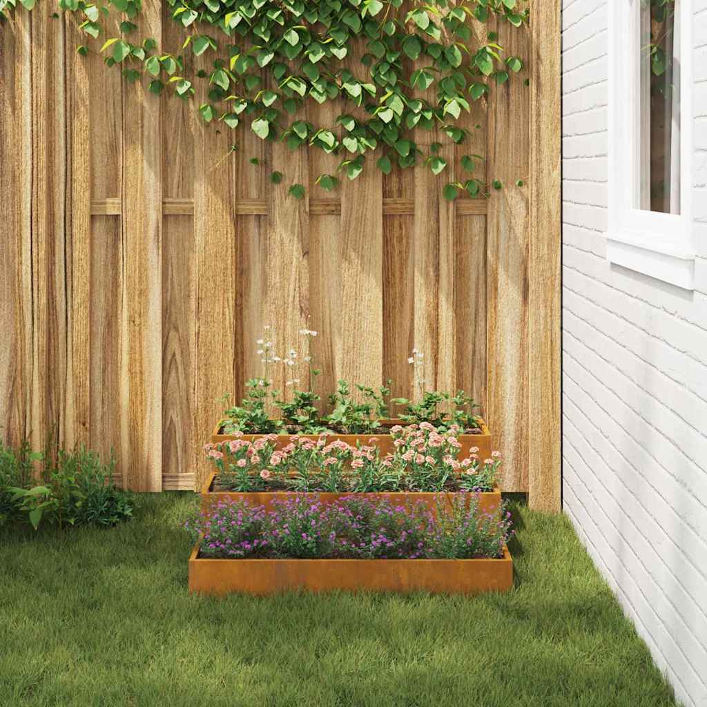 Garden Planter Rusty 90 x 90 x 35 cm Weathering steel