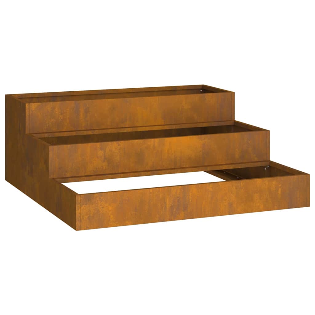 Garden Planter Rusty 90 x 90 x 35 cm Weathering steel