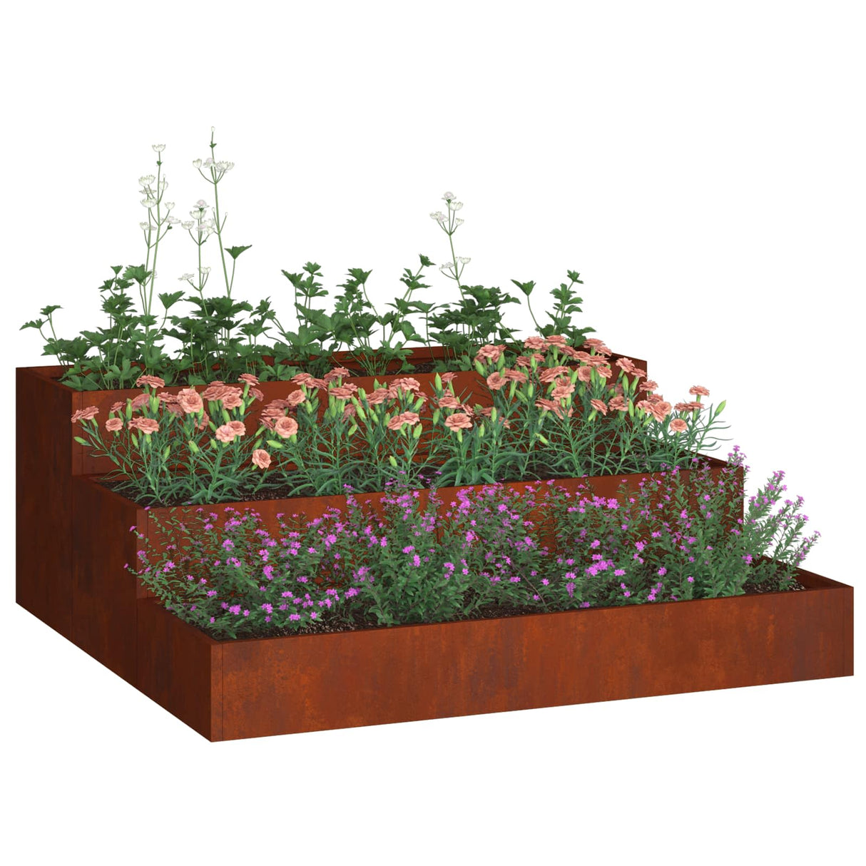 Garden Planter Rusty 90 x 90 x 35 cm Weathering Steel