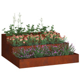 Garden Planter Rusty 90 x 90 x 35 cm Weathering Steel