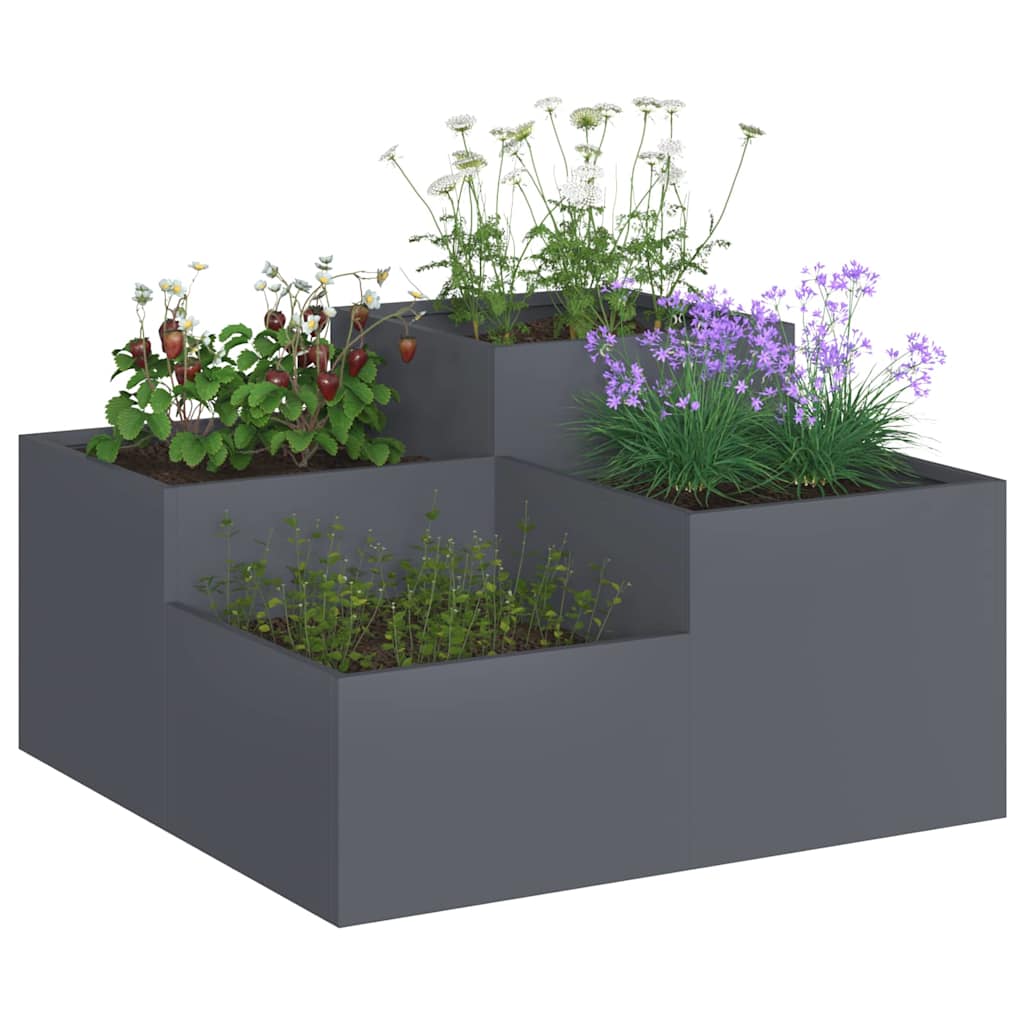 Garden Planter Anthracite 80 x 80 x 48 cm Steel