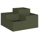 Garden Planter Olive green 80 x 80 x 48 cm Steel