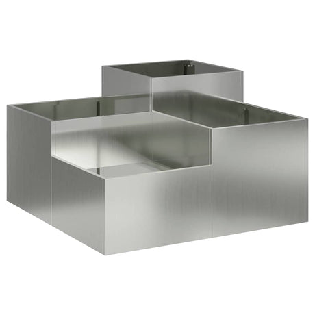 Garden Planter Silver 80 x 80 x 48 cm Galvanised steel