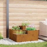 Garden Planter Rusty 100 x 100 x 48 cm Weathering steel