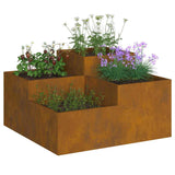 Garden Planter Rusty 100 x 100 x 48 cm Weathering steel
