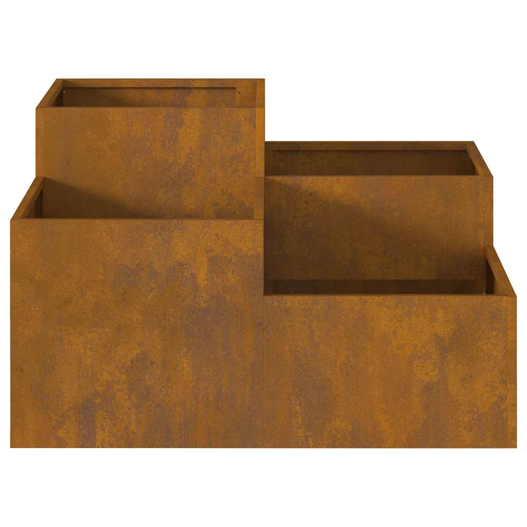 Garden Planter Rusty 100 x 100 x 48 cm Weathering steel