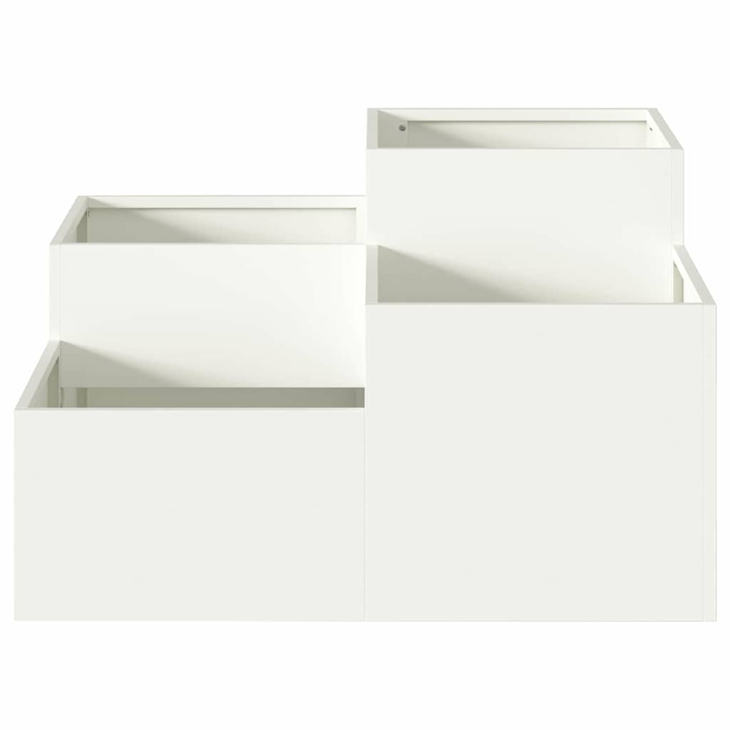 Garden Planter White 100 x 100 x 48 cm Steel