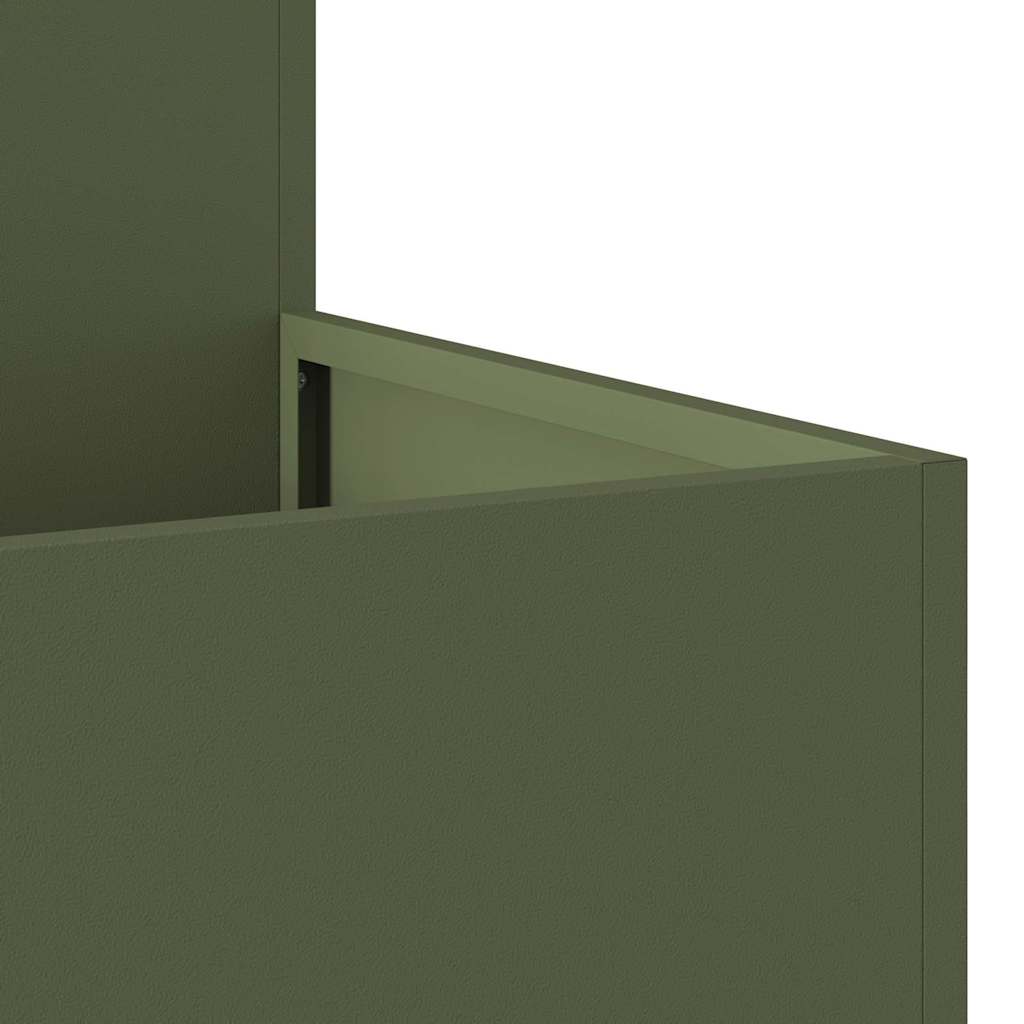 Garden Planter Olive green 100 x 100 x 48 cm Steel