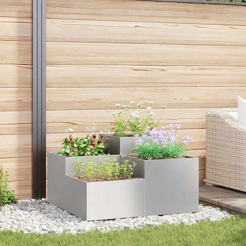 Garden Planter Silver 100 x 100 x 48 cm Stainless steel