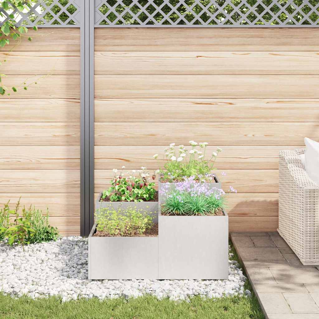 Garden Planter Silver 100 x 100 x 48 cm Stainless steel
