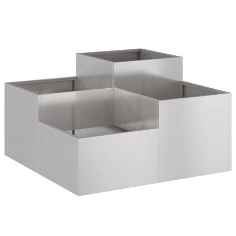 Garden Planter Silver 100 x 100 x 48 cm Stainless steel