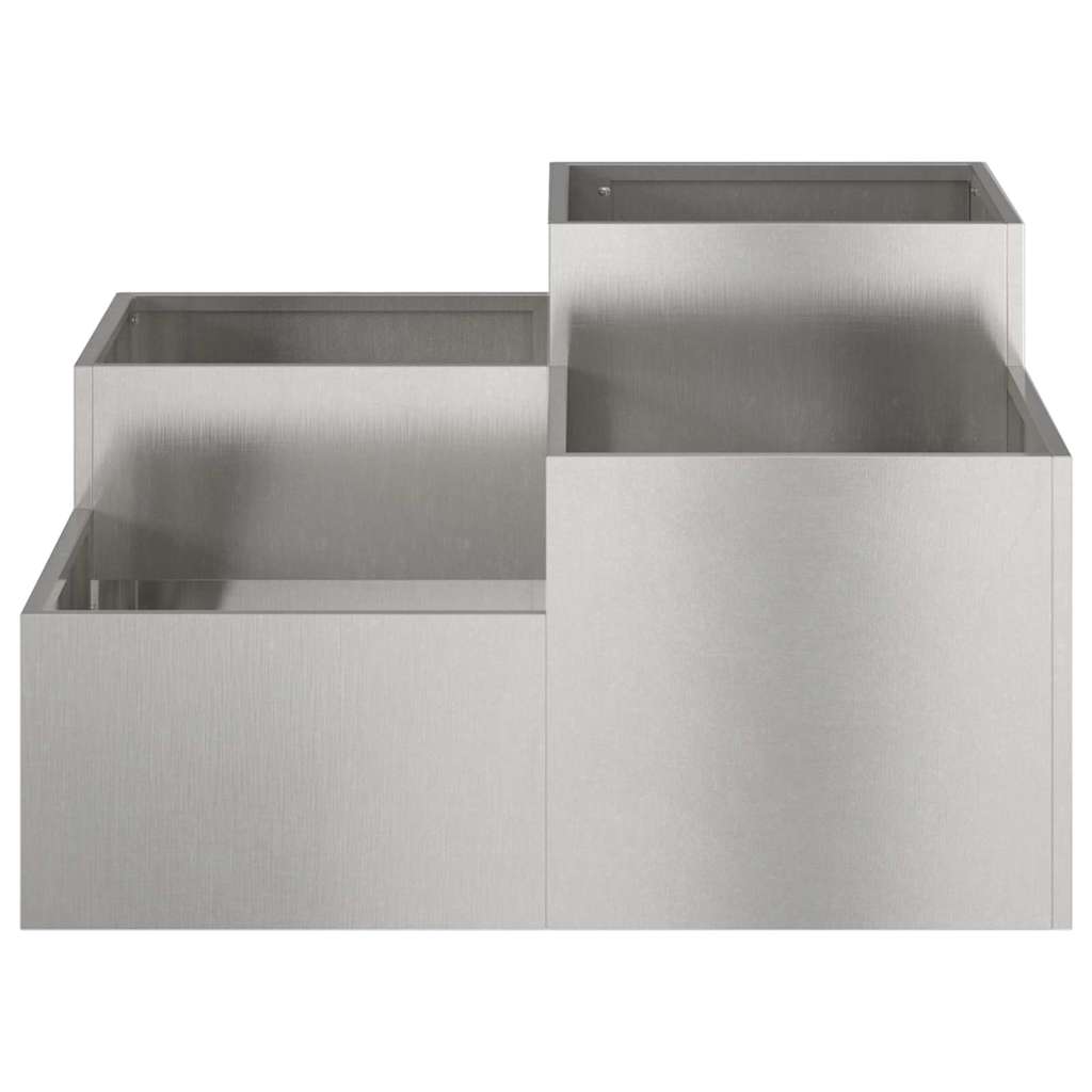 Garden Planter Silver 100 x 100 x 48 cm Stainless steel