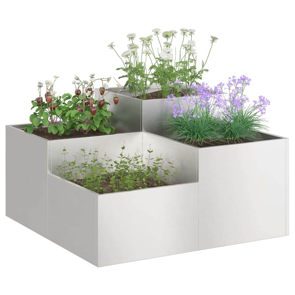 Garden Planter Silver 100 x 100 x 48 cm Stainless steel