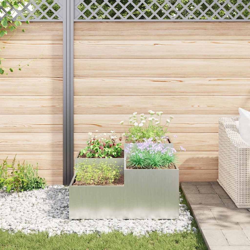 Garden Planter Silver 100 x 100 x 48 cm Galvanised steel