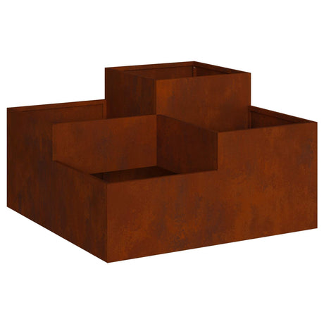 Garden Planter Rusty 100 x 100 x 48 cm Weathering Steel