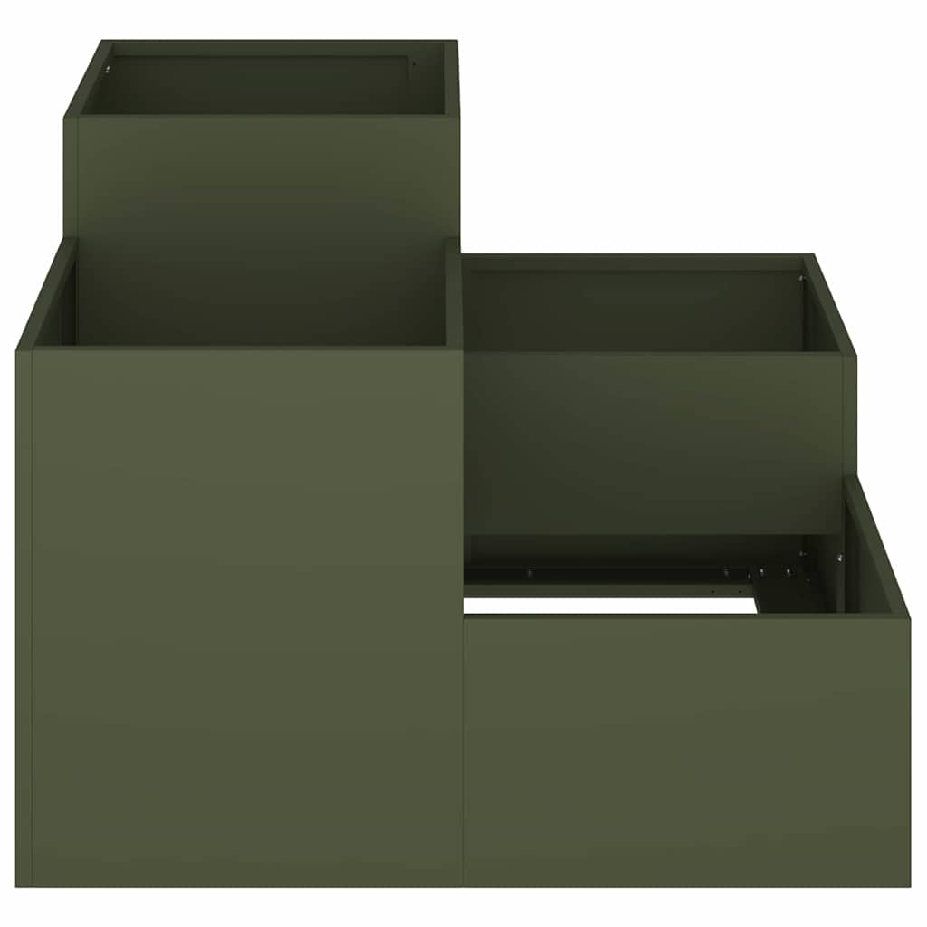 Garden Planter Olive green 80 x 80 x 60 cm Steel